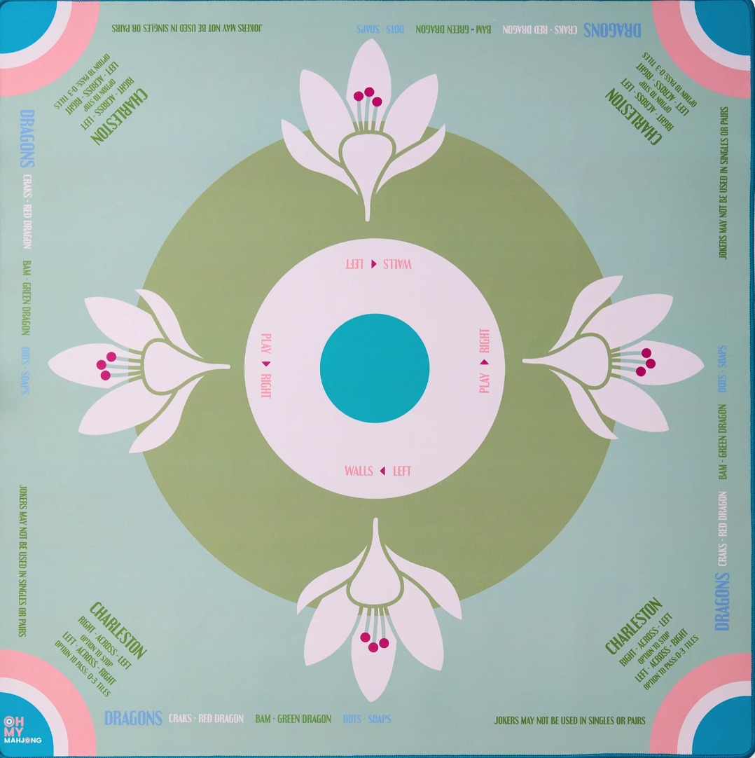 Sage Lotus Mahjong Mat - Oh My Mahjong